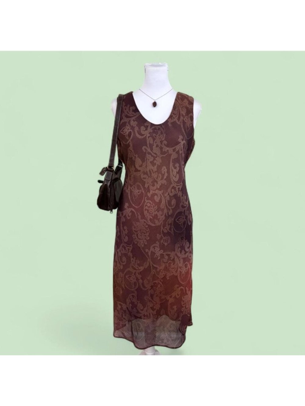 90s paisley grunge midi dress